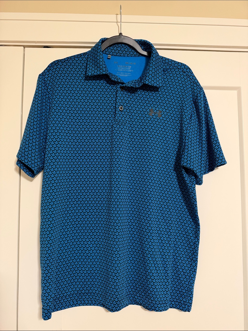 Under Armour Blue Patterned Polo Shirt - Men's Short Sleeve